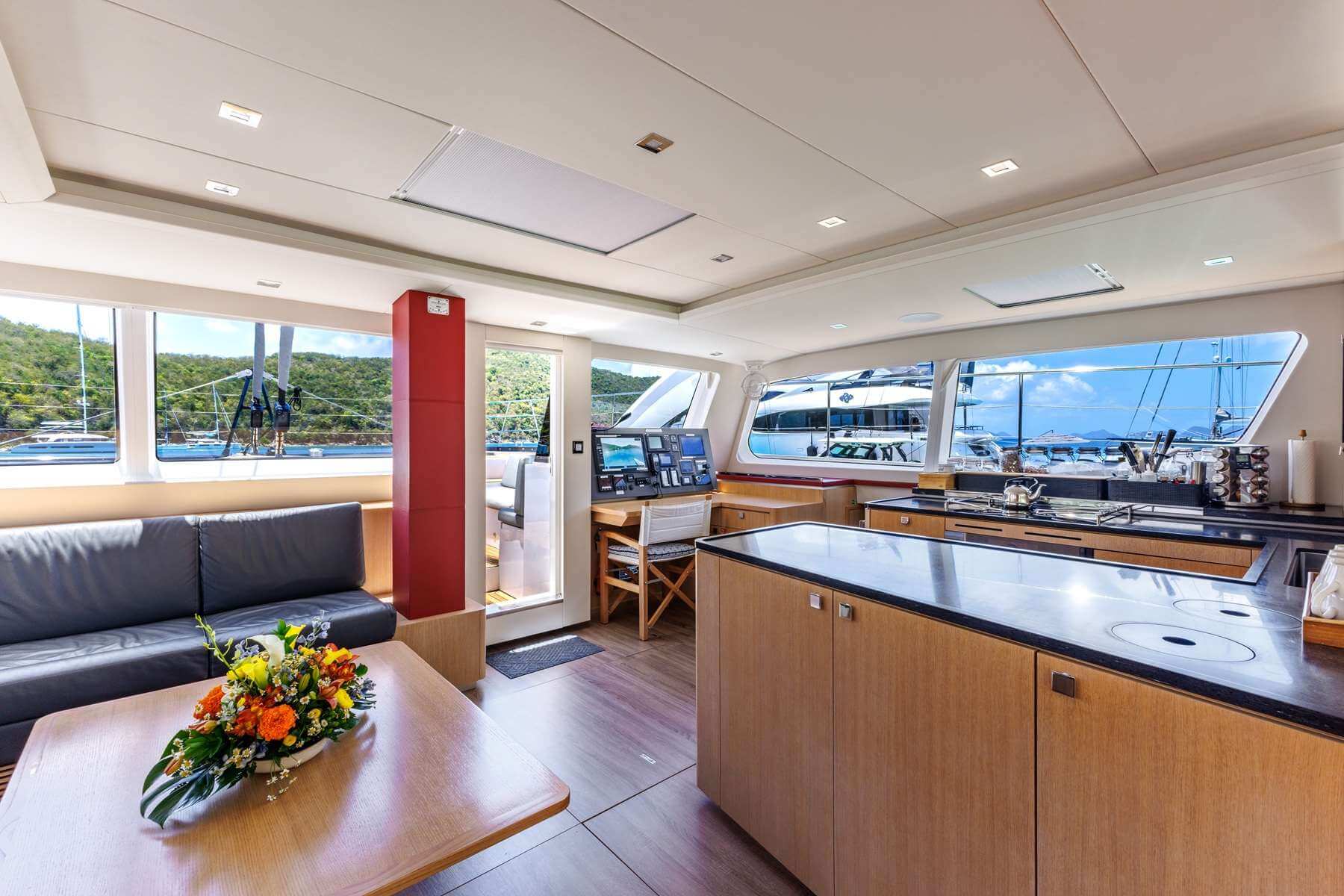 Galley and helm area