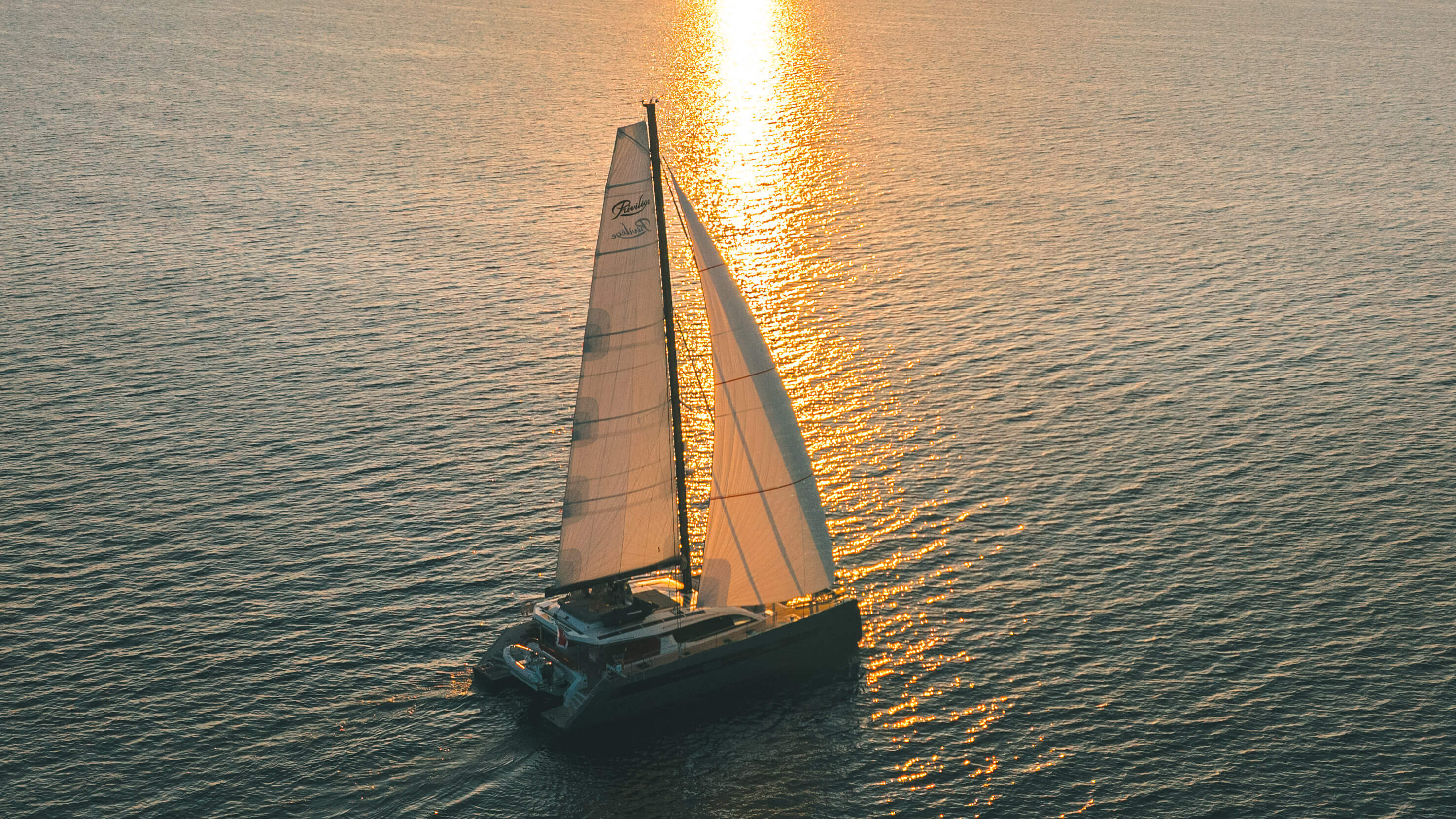 Catamaran at a beautiful destination