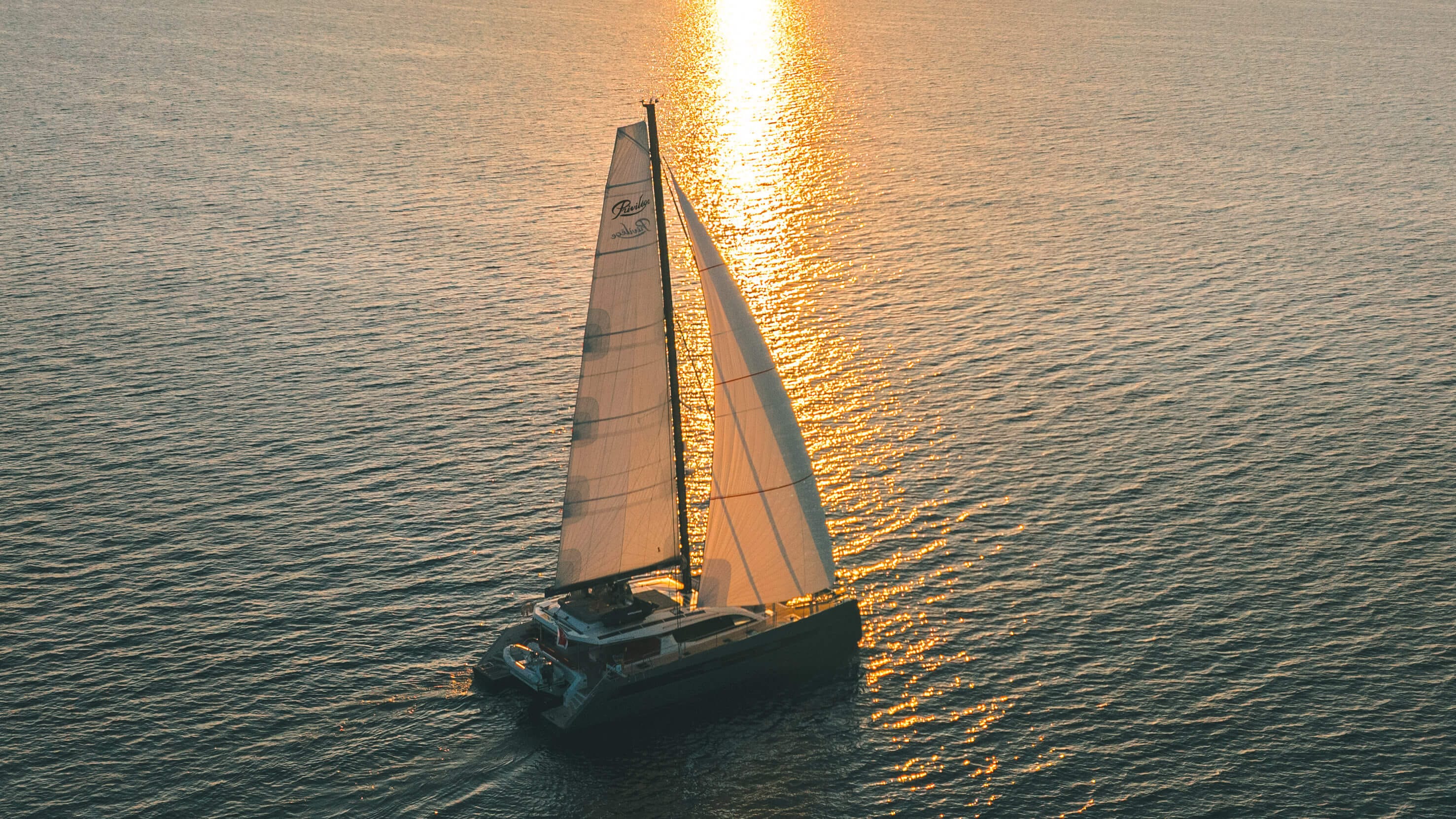 Catamaran at a beautiful destination