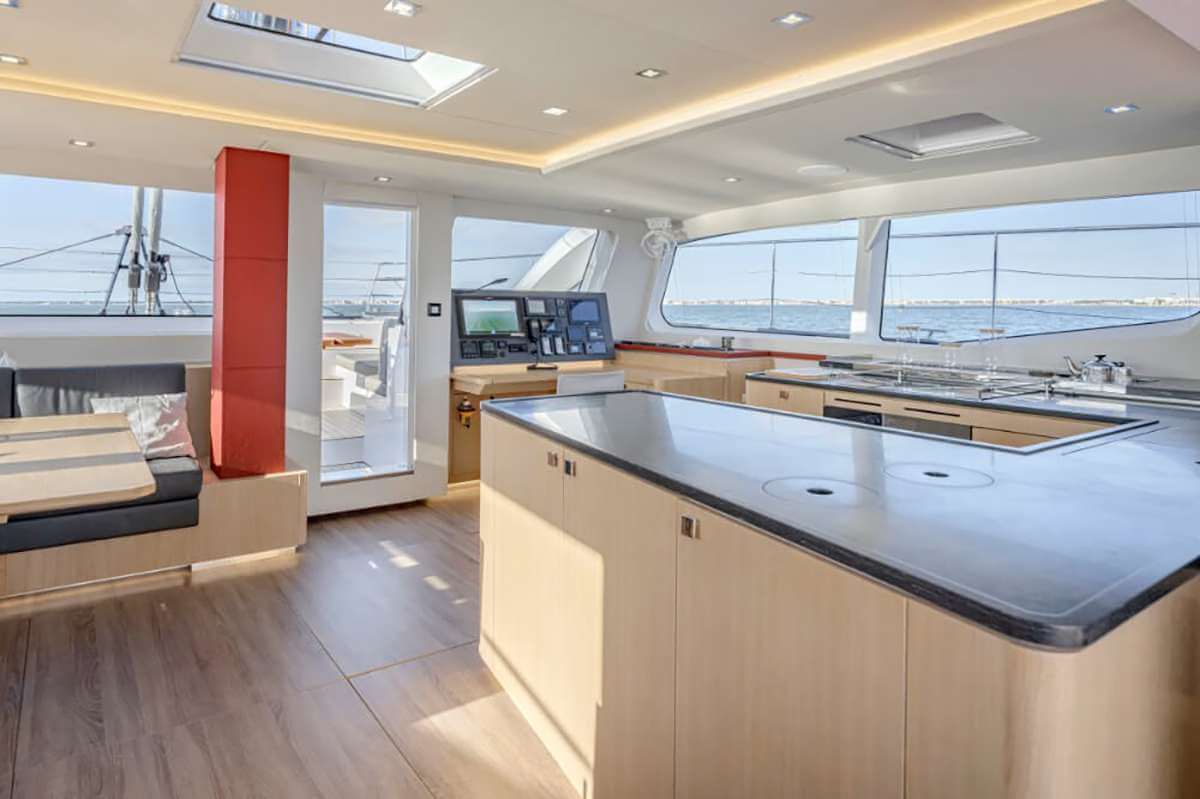 Interior lounge aboard Mymlan