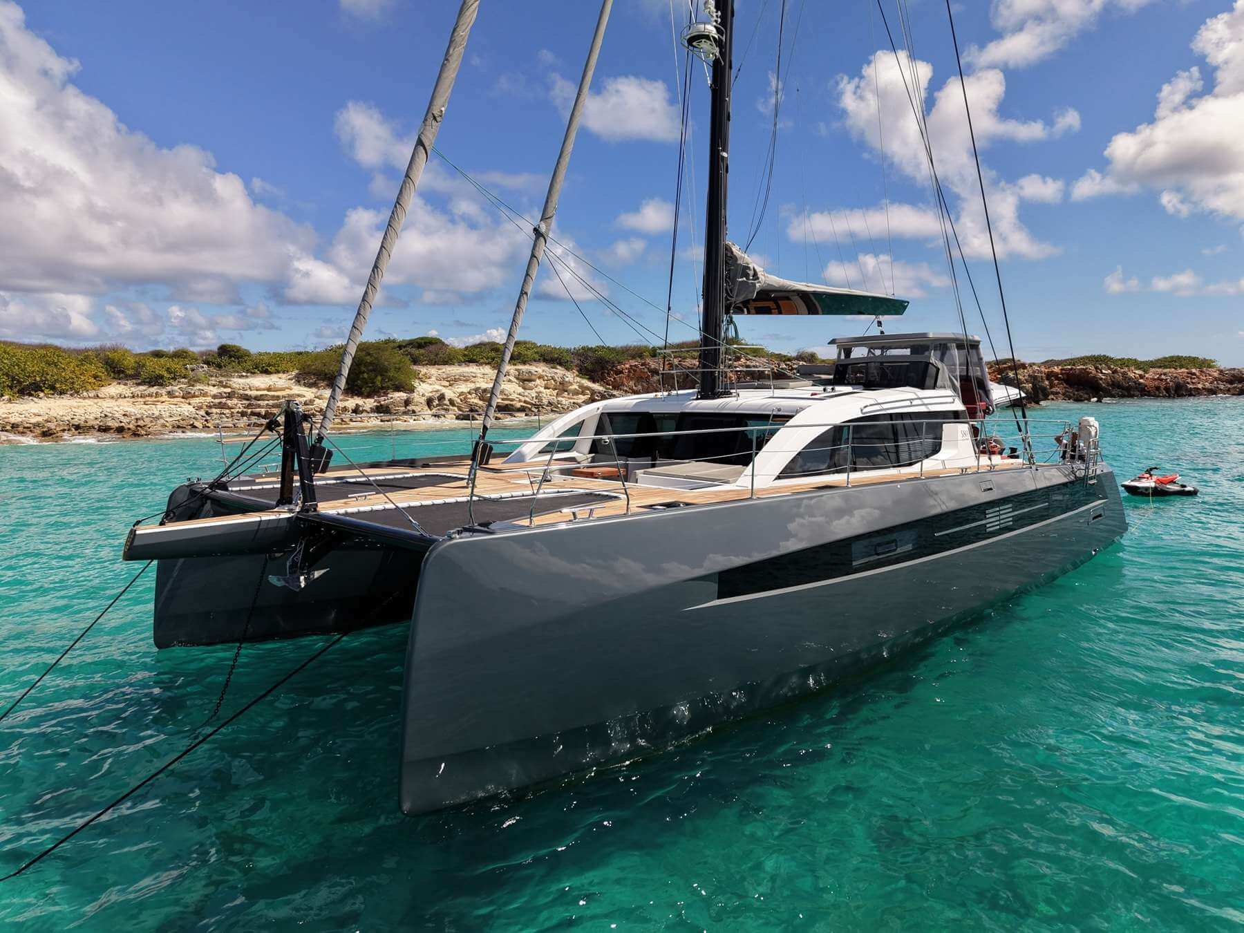 Mymlan catamaran at sea